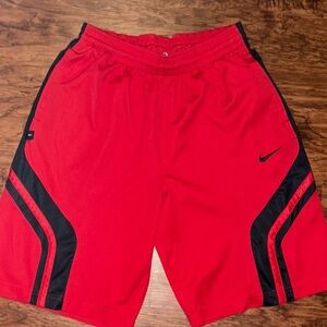 Nike Red and Black Athletic Shorts Lightweight Design